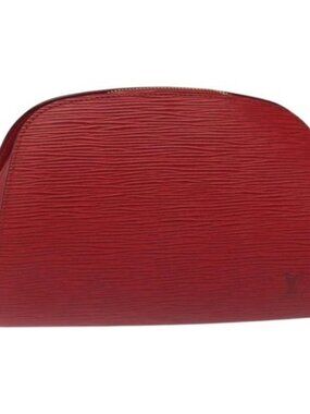 LOUIS VUITTON Epi Dauphine MM Pouch Red M48457 LV Auth th5640
